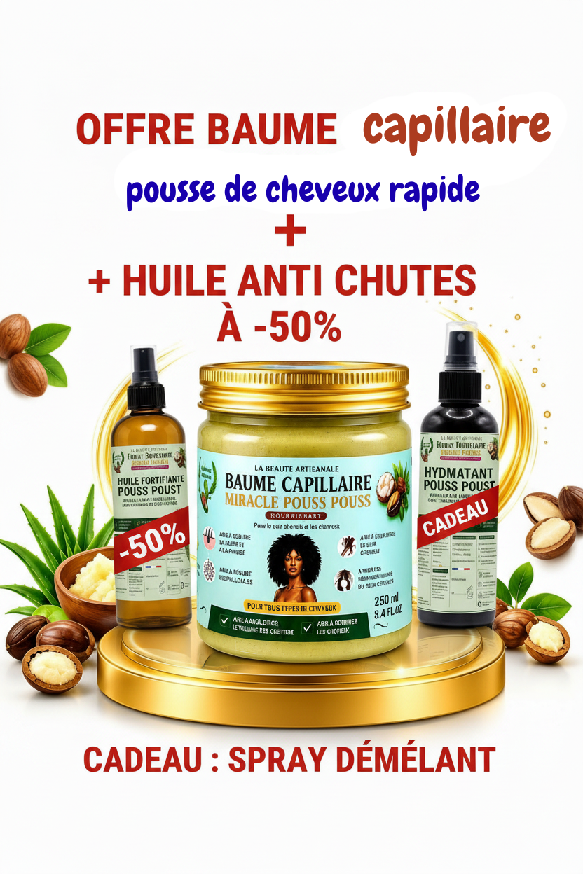 Offre Trio Miracle Pouss Pouss – Baume + Huile -50% + Spray Offert
