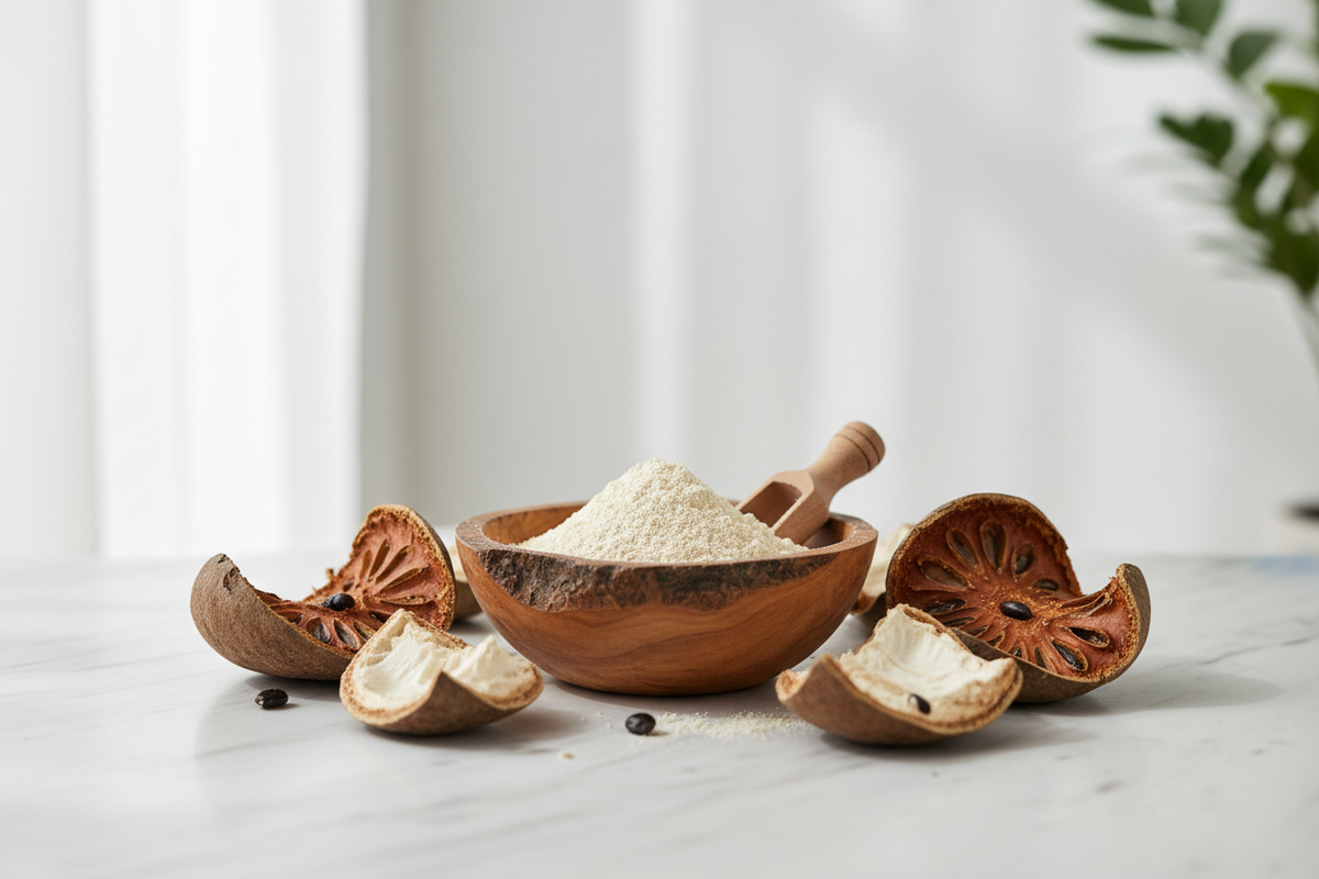 Comment la poudre de baobab peut aider à avoir une peau plus éclatante et des cheveux plus forts ? - Maison Crepue