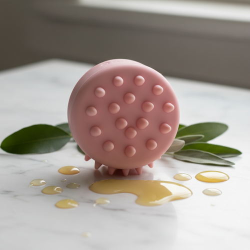 Appareil de Massage Cuir Chevelu — Silicone Rose - Maison Crepue