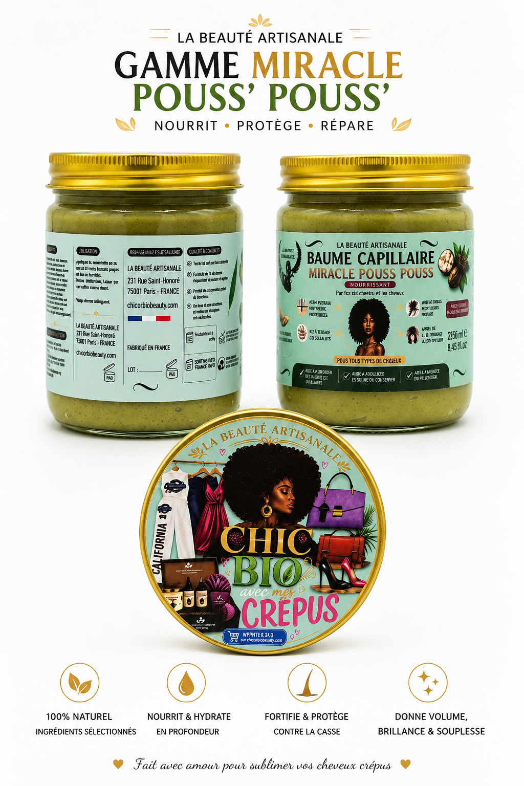 baume capillaire pousse rapide cheveux crepus Pouss Pouss