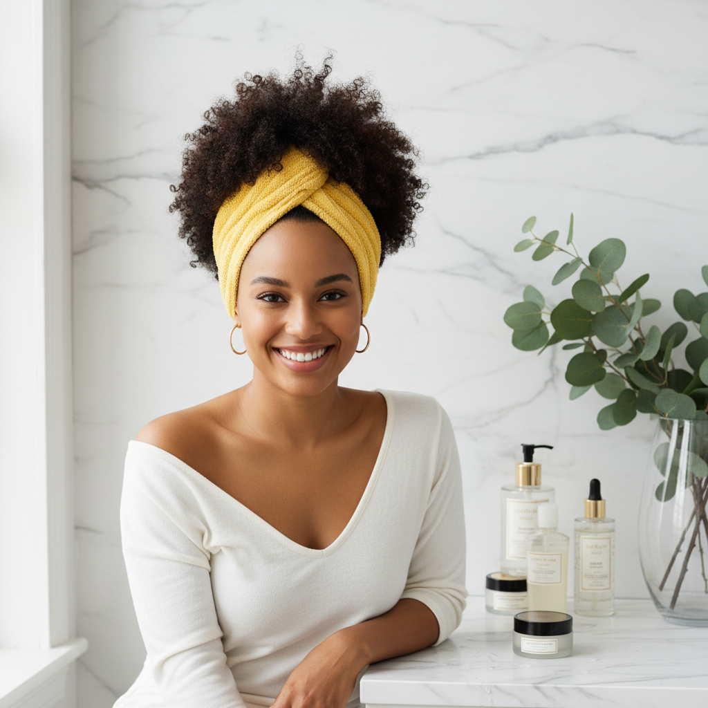 Serviette Microfibre Cheveux — Séchage Rapide - Maison Crepue